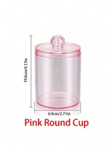 1 pièce Boîte de rangement transparente simple pour le stockage des tampons de maquillage et des accessoires, pour les vacances, la plage, la salle de bain, la chambre, grande capacité