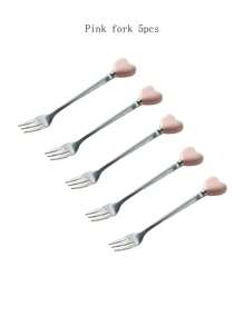 2/5/10 chiếc nĩa, thìa, dụng cụ khuấy cà phê, dụng cụ gắp trái cây và tráng miệng hình trái tim bằng thép không gỉ sáng tạo làm quà tặng Giáng sinh - nhiều màu - Xem 19