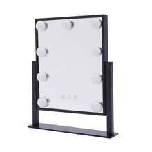 Vanity Mirror With Lights Light Up Vanity Makeup Mirror With 9 LED Bulbs Tabletop Plug In Makeup Mirror With Lights 360 Rotation With 10x Magnifying Mirror - Negro - Ver 10