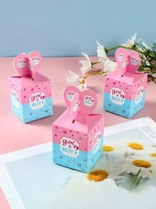 24pcs/Set Baby Gender Reveal Party Box For Boy Or Girl, Table Decorations Baby Shower Family Decorations Gifts - Multicolor - View 4