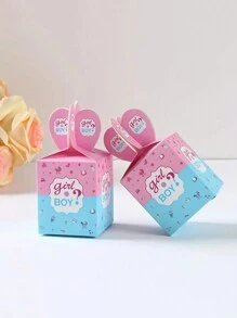 24pcs/Set Baby Gender Reveal Party Box For Boy Or Girl, Table Decorations Baby Shower Family Decorations Gifts - Multicolor - View 3