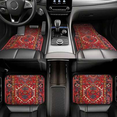 Easypie Selection Car Floor Mats 4pcs Set/2pcs Set, Vintage Oriental Turkish  Carpet Front And Rear Carpet Mats Decorative Car Floor Mats Non-Slip Auto Accessories Universal For Car SUV Truck Van