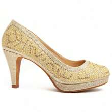 Montevita UNNE67 COMFORTABLE HEEL SHOE - Gold - View 4
