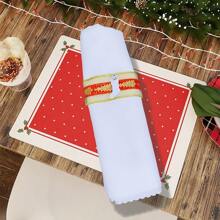 2pcs/Pack Christmas Napkin Rings, Santa Tree, Angel Doll, Star Themed, Suitable For Hotel Christmas Table Decor, Christmas Wedding, Outdoor Party, Home Dining Table Decorations, Napkin Rings, Paper Towel Rings - Multicolor - View 5