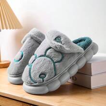 Men's Soft, Comfortable, Lightweight And Quiet Indoor Slippers With Cushioned Soles, For Autumn/Winter - Grey - View 5