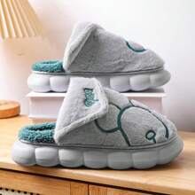 Men's Soft, Comfortable, Lightweight And Quiet Indoor Slippers With Cushioned Soles, For Autumn/Winter - Grey - View 4