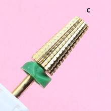 Easy Nail 1pc Double Hand Use 5 In 1 Golden Tungsten Steel Nail Milling Drill Bits, Multi-Functional Carbide With High Hardness For Long-Term Gel Removal, 2.35mm Shank Diameter - Multicolor - View 11