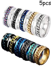 5pcs-10pcs Bottle Opener Ring, Titanium Stainless Steel Rotating Chain Man Finger Ring Bottle Opener Accessory' - Multicolor - View 11