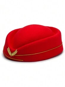 1pc Women's Solid Color Air Hostess Hat, Hotel Front Desk Beret, Cosplay Festival Party Prop Performance Hat, British-Style Stage Show Halloween - Multicolor - View 5