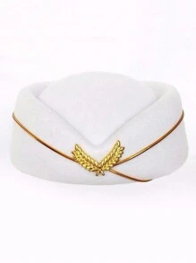 1pc Women's Solid Color Air Hostess Hat, Hotel Front Desk Beret, Cosplay Festival Party Prop Performance Hat, British-Style Stage Show Halloween - Multicolor - View 3