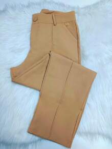 Women Pants - 卡其色 - 查看 2