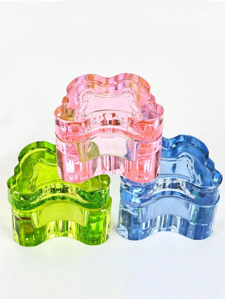 1个高品质美甲蝴蝶水晶杯，带盖，加厚指甲油清洗杯 - 彩色 - 查看 1