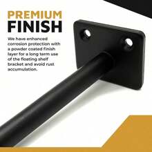 4 Pack 15cm Black Solid Steel Floating Shelf Brackets, Hidden Brackets For Floating Wood Shelves, Concealed Bracket For Concealed Wood Shelves, Screws And Wall Plugs Included With Accessories - 黑色 - 查看 5