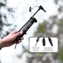 1 bơm xe đạp di động, bơm hơi cầm tay đa năng cho xe đạp, bóng rổ, bóng đá - màu đen - Xem 1