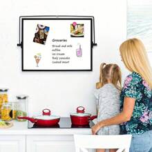 1set Magnetic Double-Sided Small White Board Kit, Adjustable Angle Memo Holder Office Whiteboard For Writing, Drawing, With Whiteboard Pen And Eraser Back To School - Multicolor - View 8