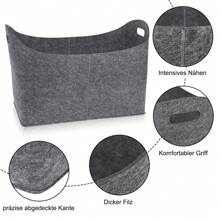 VA-Cerulean Filcowa torba na drewno opałowe 2 sztuki Filcowe torby Wielofunkcyjna torba do przechowywania Jasnoszara / Ciemnoszara składana torba na drewno opałowe Torba na zabawki Torba kominkowa Drewniane kosze do przechowywania w podróży Torba, kosmetyczka, kosmetyczka, organizer wakacyjny, organizer na makijaż o dużej pojemności Etui na makijaż, na szminkę, pędzel, pielęgnację skóry, telefon komórkowy, monetę, małe przedmioty, do domu, prezent, wakacje i festiwal Halloween Boże Narodzenie Wielofunkcyjne zastosowanie - Jasnoszary - Zobacz 8