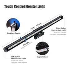 Barra de luz de monitor de una luz, luz de pantalla de monitor Lightonme. Una luz de monitor alimentada por USB, luz de computadora LED, sin reflejo, control táctil, modo plano, luz de escritorio de oficina en el hogar - Blanco - Ver 5