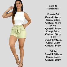 Women's Formal Linen Shorts, High Waist Shorts, Women's Linen Shorts With Belt With Knife Pocket, - 薄荷綠 - 查看 6