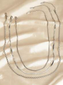 1-3pcs/Set Stainless Steel Snake Chain, Twist Chain, Knife Pendant Necklace Set - Stainless Steel Necklace - View 7