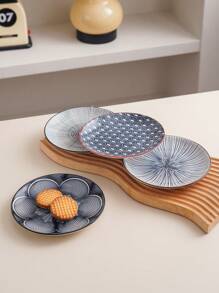 2 件陶瓷图案圆形盘子，北欧现代奢华，适用于微波炉、洗碗机、烤箱，非常适合节日派对、酒店、餐厅、家居 - 多用途甜点、意大利面、水果盘圣诞礼物