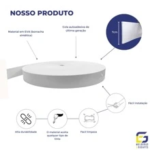 Rodameio Frame Slatted Eva Panel Smooth Adhesive 7cm X 5mm (PRICE PER METER) - trắng - Xem 3