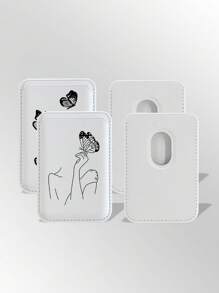 Customized Magnetic Card Holder With Butterfly Pattern, Personalized Gift