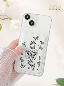 Customized Magnetic Card Holder With Butterfly Pattern, Personalized Gift