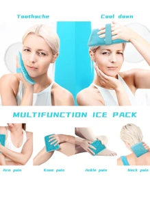1-2pcs Gel Beads Ice Pack Ice Bag With Strap, Reusable Hot & Cold Pack Compress For Knee, Shoulder, Foot, Back, Ankle, Neck, Hip, Elbow, Wisdom Tooth-7.76''x4.93''(Blue) Summer Cooling,Beach,Travel,Spring Summer Picks,Brides Maid Gifts,Room,Bedroom Deccor,Bedroom Deccor,Beach,Travel,For Men,For Women,Vacation - Multicolor - View 3