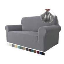 CYCMACO Sofa Cover 1/2/3/4 Seater With Armrest, Stretch Sofa Cover Non-Slip, Modern Sofa Cover For Dogs Pets, Breathable Couch Cover With Elastic Bottom - Light Grey - View 9