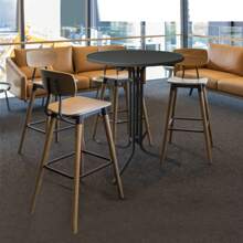 Froadp Tavolo da bar pieghevole Ø79 cm Tavolo da bistrot rotondo 110 cm Tavolo pieghevole resistente alle intemperie per interni ed esterni Struttura tubolare stabile antigraffio - nero - Visualizzare 6