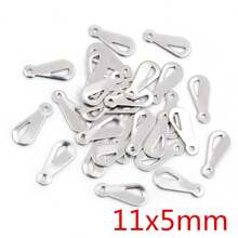50pcs Stainless Steel Small Charms Pendants For Extension Tail Chains Pendant DIY Jewelry Making Findings Accessories Necklace Bracelet - Steel - View 6
