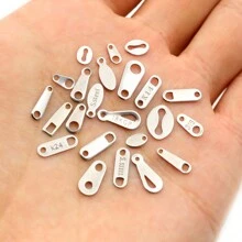 50pcs Stainless Steel Small Charms Pendants For Extension Tail Chains Pendant DIY Jewelry Making Findings Accessories Necklace Bracelet - Steel - View 2