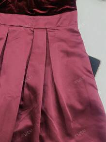 Vestido largo de manga larga con bolsillo, abertura alta y paneles de terciopelo y satén con escote en V profundo. Vestido elegante de cóctel y semiformal para fiestas, bodas, graduaciones, cenas, homecoming
