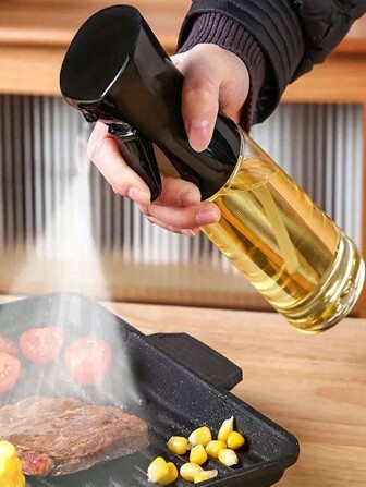 1 pieza Botella rociadora de aceite para cocina, hogar, barbacoa, aceite de oliva, botella rociadora de aceite de cocina, artefacto de pulverización de reducción de grasa, botella rociadora rellenable para barbacoa al aire libre, cocina, suministros de cocina