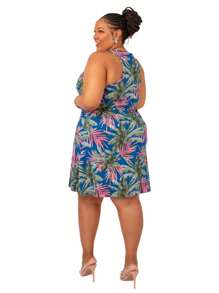 Women's Plus Size Loose Dress - Yellow - View 3