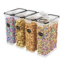 Kitchen Cereal Containers Storage - 4 Packs Cereal Dispenser Airtight Food Storage Containers  Pantry Organization And Storage, Canister For Flour & Sugar 1 Marker 10 Labels - Multicolor - View 7