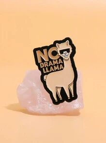 1pc Funny Llama Enamel Pin Cartoon Custom No Drama Animal Brooch Lapel Backpack Badge Jewelry Gift For Friends - Multicolor - View 7