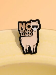 1pc Funny Llama Enamel Pin Cartoon Custom No Drama Animal Brooch Lapel Backpack Badge Jewelry Gift For Friends - Multicolor - View 4