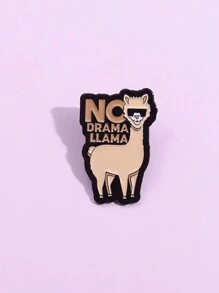 1pc Funny Llama Enamel Pin Cartoon Custom No Drama Animal Brooch Lapel Backpack Badge Jewelry Gift For Friends - Multicolor - View 3