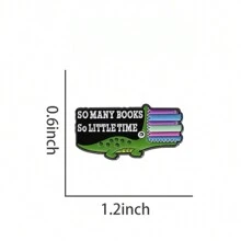 Un cocodrilo que ama los alfileres de esmalte de lectura, tantos libros tan poco tiempo, broches, insignias de solapa personalizadas, regalo de joyería animal - Multicolor - Ver 6