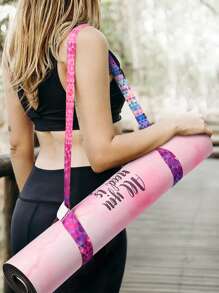 1pc Yoga Mat Carrying Strap, Colorful Nylon Binding Yoga Stretch Belt - Multicolor - Multicolor - View 5