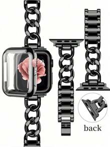 2 件套：1 个表带 + 1 个防震、防刮 TPU 全覆盖保护壳，兼容 Series Ultra、8、7、6、5、4、3、2、1、38 毫米、40 毫米、41 毫米、42 毫米、44 毫米、45 毫米、49 毫米，适合男士和女士、情人节、派对礼物、新款热销商品' - 黑色 - 查看 11