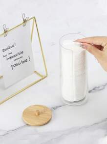 1 pièce Boîte de rangement transparente simple pour le stockage des tampons de maquillage et des accessoires, pour les vacances, la plage, la salle de bain, la chambre, grande capacité