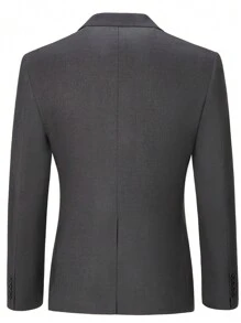Men's Lightweight Black Business Suit Jacket, Slim Fit, Fashionable - Black - View 2