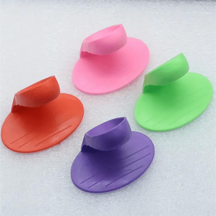 3pcs(Random Color) Silicone Finger Guards, Heat Resistant Anti-Scald Grippers For Kitchen, Thickened Non-Slip Pot Holder Grips For Microwave & Oven Safe Handling Of Hot Plates, Bowls, And Dishes - Multicolor - View 1