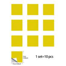 10 件/套自粘简约纯色瓷砖贴纸，适用于厨房、客厅、浴室墙壁、台面装饰、贴纸、墙贴花、家居装饰乙烯基贴花、春季装饰物品让您的家焕然一新、拉玛装饰贴纸 - 彩色 - 查看 54