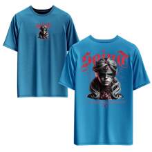 Unisex 100% Cotton T-Shirt With Front And Back Print Streetwear And Round Neck. - 查看 1