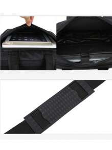 Large Nylon Men's Briefcase Briefcase Laptop Bag - 黑色 - 查看 5