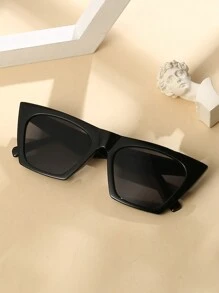 1pc Square-Framed Y2K Streetwear Fashion Glasses For Women Christmas Basics Fall Winter Women Outfits Clothes Business Casual Gifts For Summer Beach Vacation,Outdoor,Travel Shades Casual Style Geometric Frame For Going Out Outfit,Back To School - Black - View 3