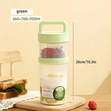 1pc Keep Fit Salad Meal Cup, Single/Double Layered Salad Container For Lunch, Portable Fruit And Vegetable Salad Cups Container With Fork & Salad Dressing Holder